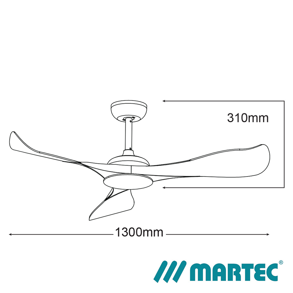 Scorpion Dc Ceiling Fan 1 3m 3 Abs Blade White Martec