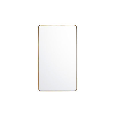Scandinavian Vanity Mirror | Brass Gold Retangular | Sleek Conner | Vertical / Horizontal 