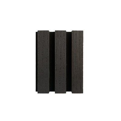 Acoustic Slat Wood Wall Panel | Natural Grain Veneer | Smoke Oak | Noise Reduction 