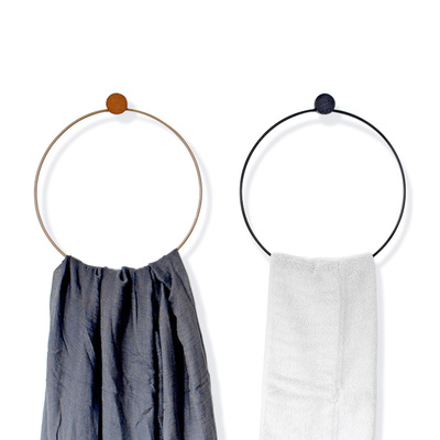 Nordic Towel Hanger Rail | Kitchen Hand Towel Ring Rack Holder Black Gold