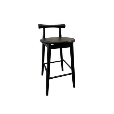 Danish Timber Bar Stool | Bowknot | Matt Black